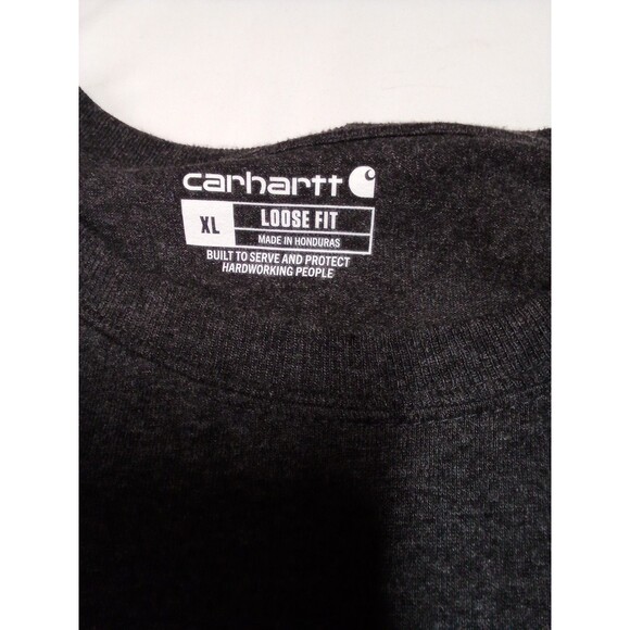 Men's Gray Carhartt Long Sleeve Pocket T-shirt Size Loose Extra  Large XL - Picture 14 of 16